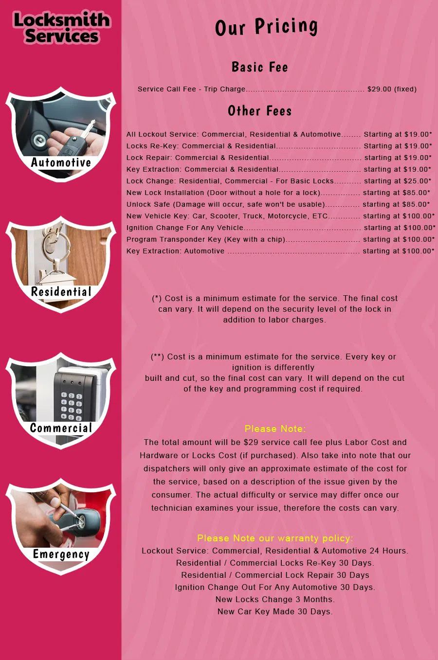 Monmouth Beach NJ Locksmith Store Monmouth Beach, NJ 732-626-4225 - price-list-c-18